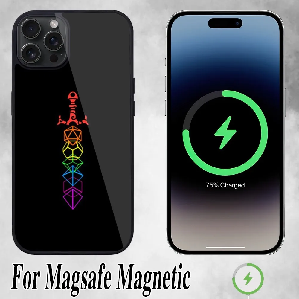 Game D-Dungeons D-Dragons D-DND Phone Case For iPhone 11 Mini 12 13 Max 14 Plus 15 Pro Magesafe Magnetic Shell