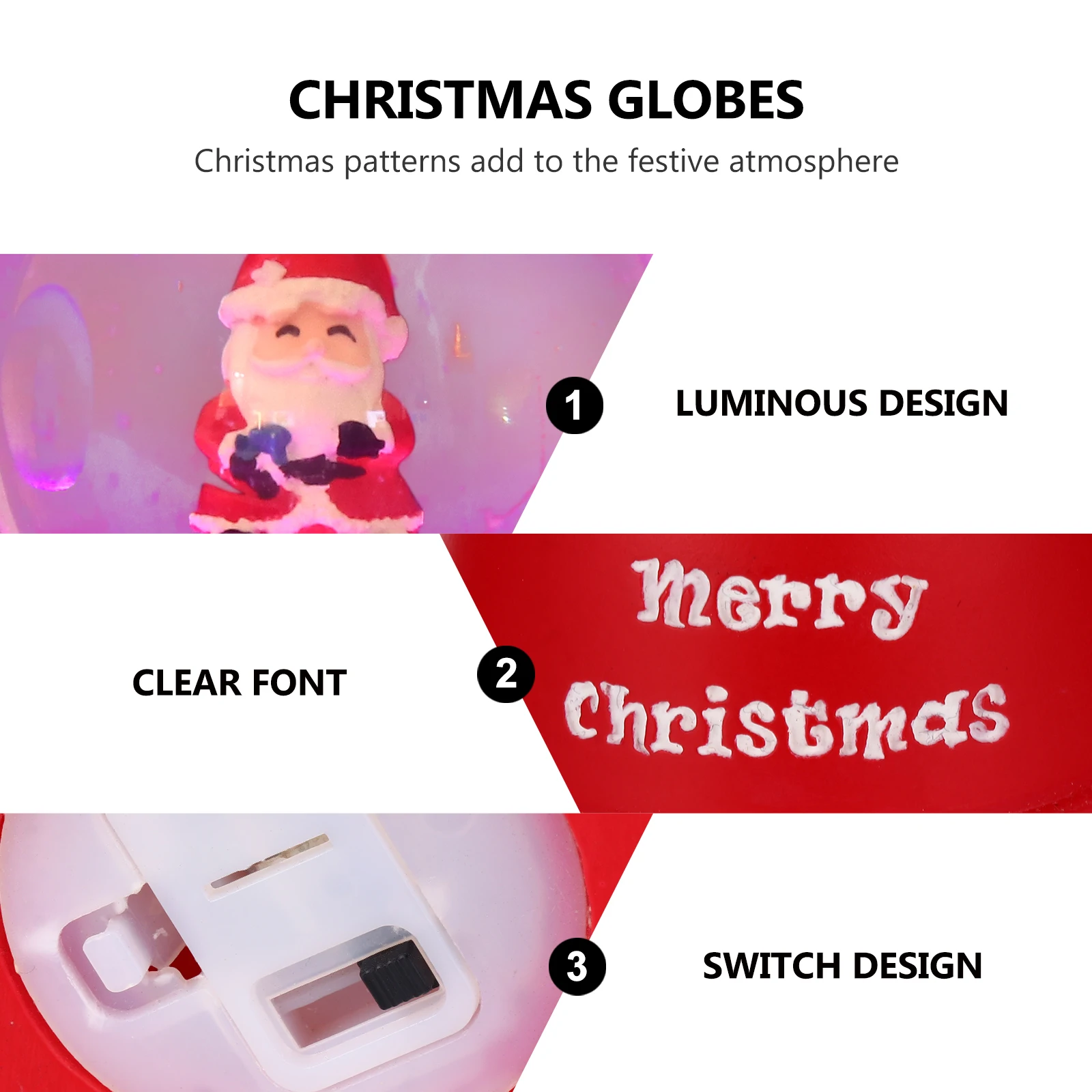 

2pcs Christmas Crystal Ball Santa Design Desktop Ornament Snow Globe Holiday Gift Resin Party Decor Xmas Globes Table Snow Globe