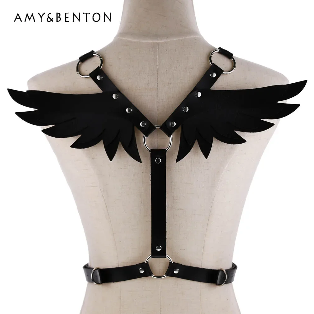 Japanese Harajuku Lolita Gothic Punk Angel Wings Belt for Women Subculture Y2K Corset Belt Street Fashion Clothing Accessories