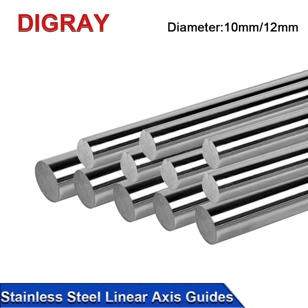 DIGRAY Stainless Steel Connecting Drive Rod Diameter 10mm/12mm Machine Tool Linear Axis Guide Optical Axis Guide Rail