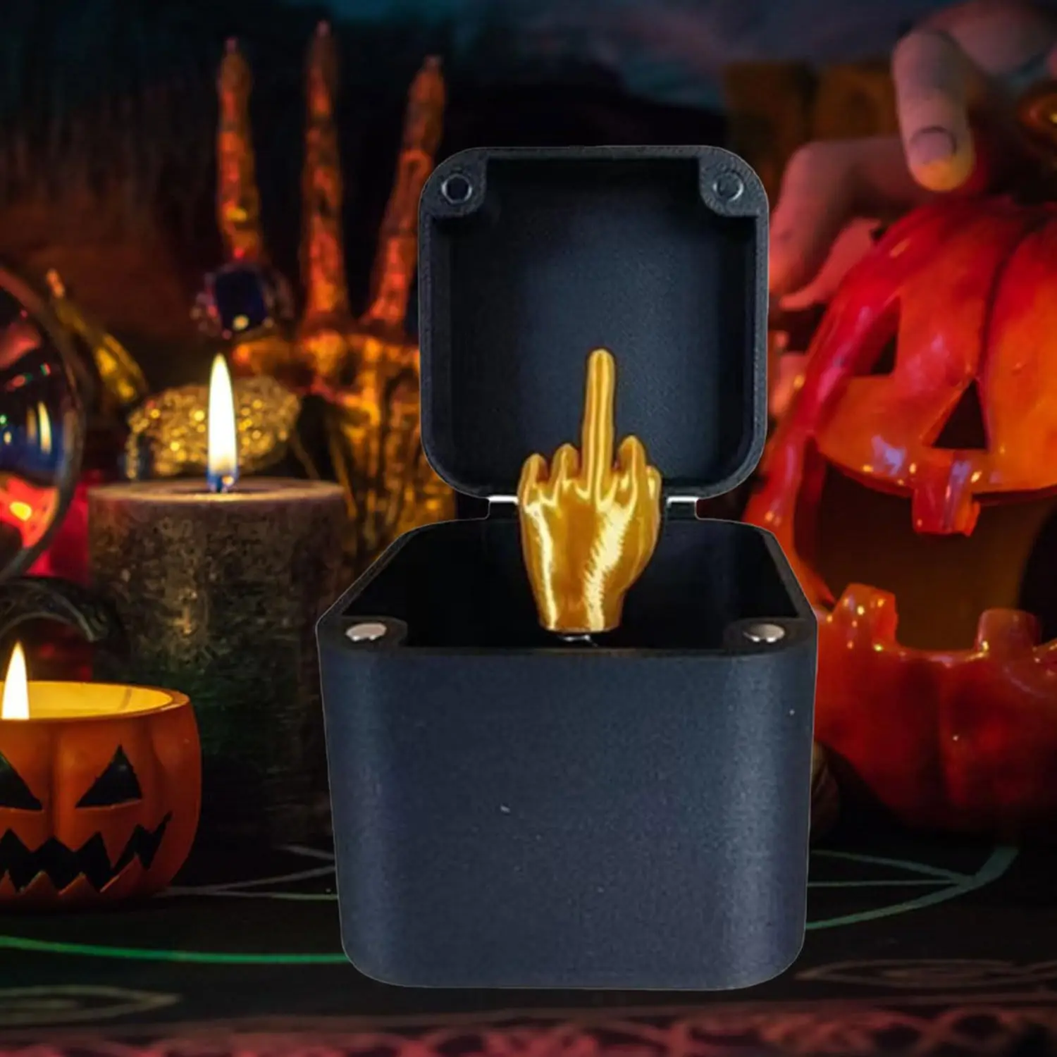 Coffret cadeau surprise au doigt du milieu, coffret cadeau ennuyeux avec boîte à bagues noire au doigt du milieu, cadeau de farces amusant de noël pour bureau