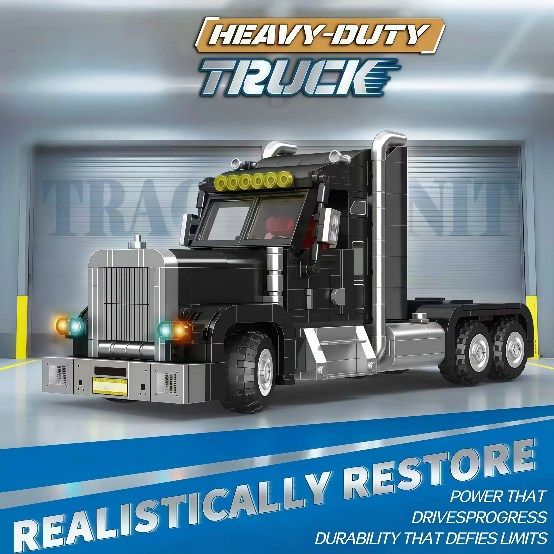 

Американские строительные блоки для кабины грузовика большой грузоподъемности, модели транспортных средств для магистральных перевозок, соединяемые в составе грузовик-платформа, модели для сборки.