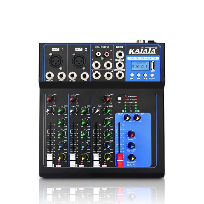 KAIKA F4-MB-2  Miniature 4-channel mixer with MP3 USB dj controller/audio console mixer