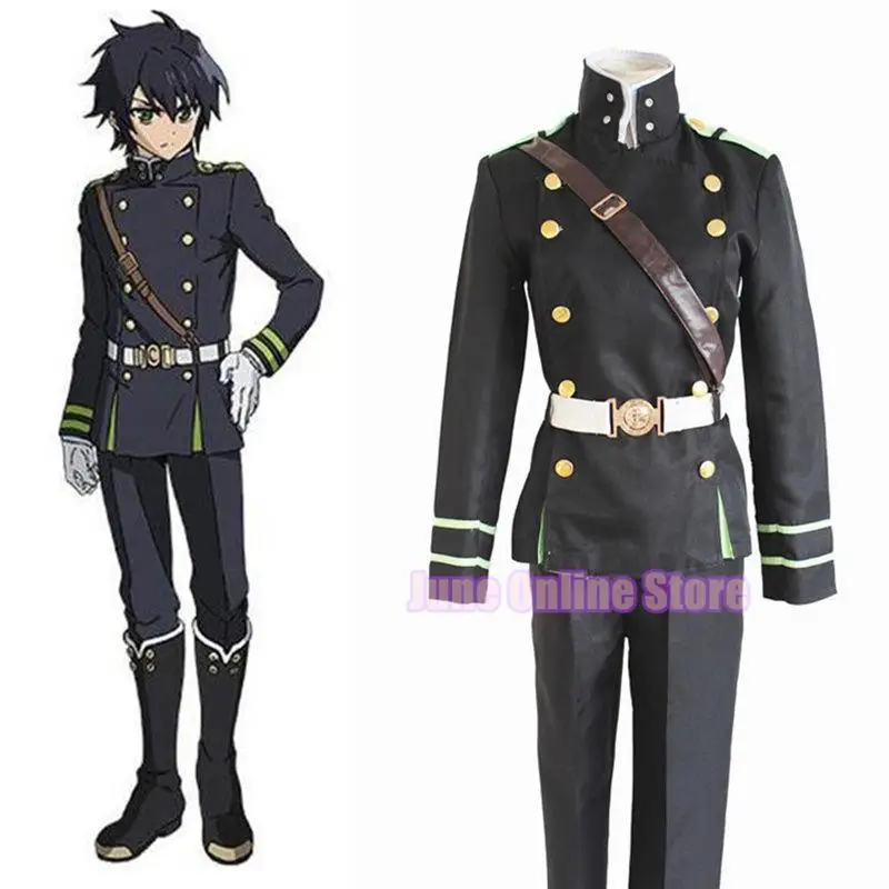 Disfraz de Anime Seraph Of The End Owari no Seraph Yuichiro Hyakuya, uniforme militar de lujo, traje de fiesta de Carnaval y Halloween