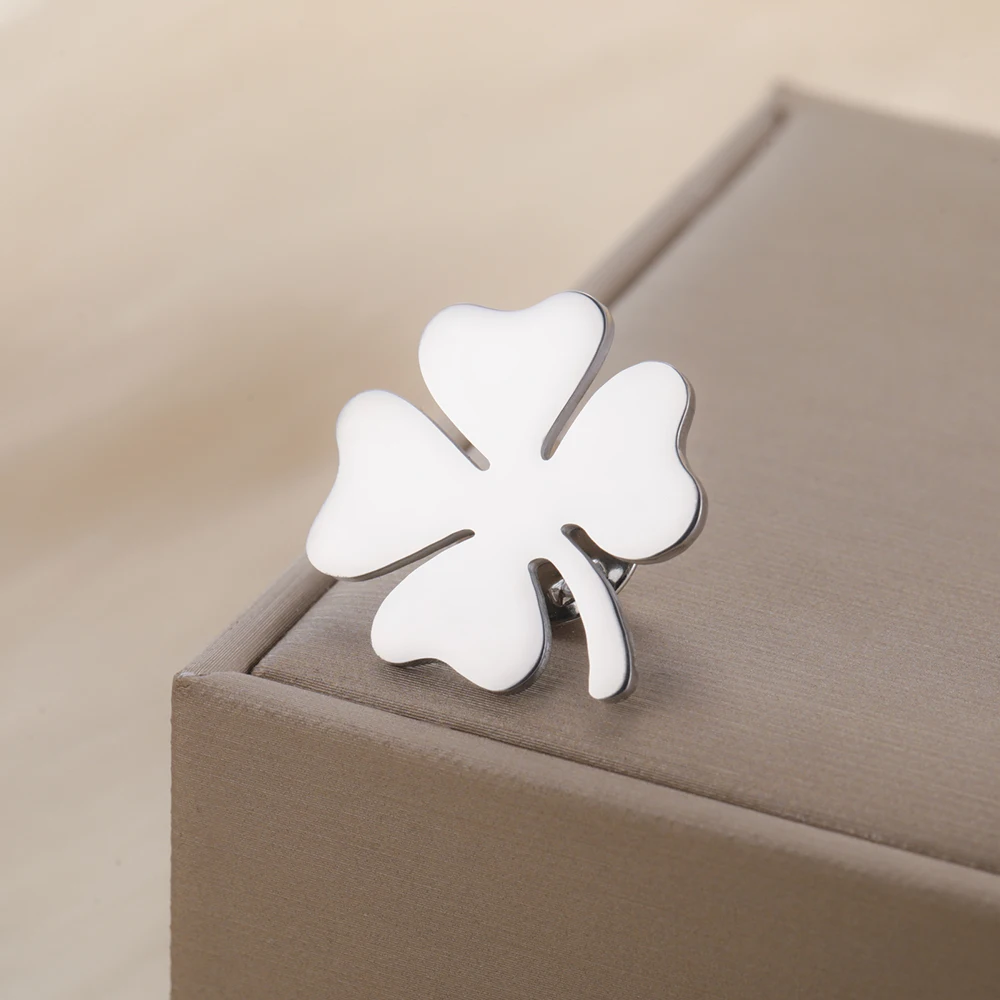 Dawapara Shamrocks Clover Brooch Pins Trinity Knot Irish Good Luck Symbol St Patricks Day Stainless Steel Jewelry - view 6