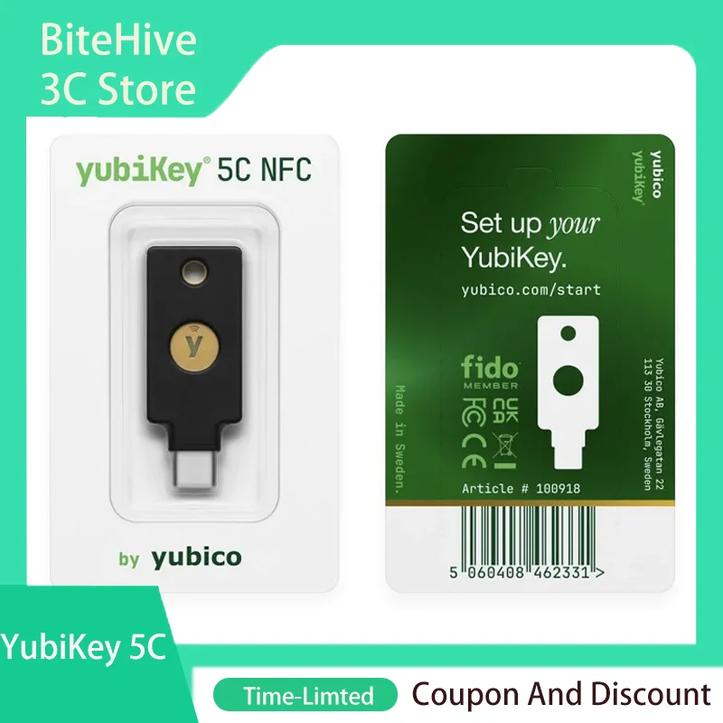 Yubico YubiKey Security Key C 5C FID02 NFC USB-C Two-Factor Authentication for Google ChatGPT IBKR Account Protection Login
