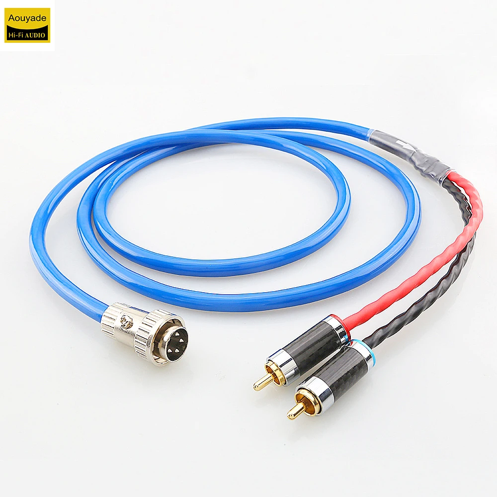 

Aouyade British Ming Naim adapter cable 4-pin 5-pin DIN male to RCA lotus head audio cable amplifier silver plated signal cable