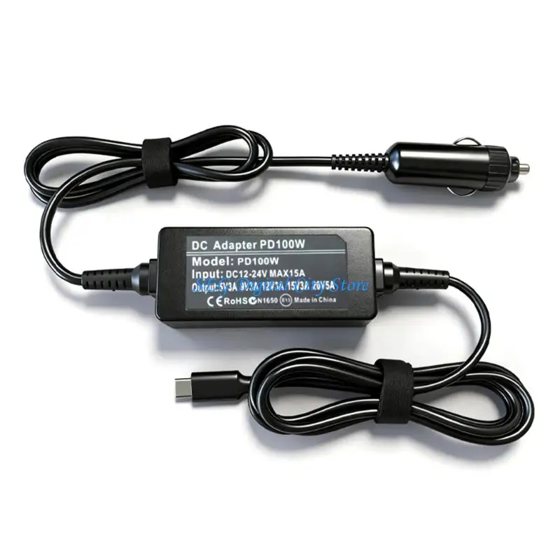 

U75B Fast Speed 100W USB C Car Power Delivery Compatible for Most Laptops Durability ABS Metal Construction