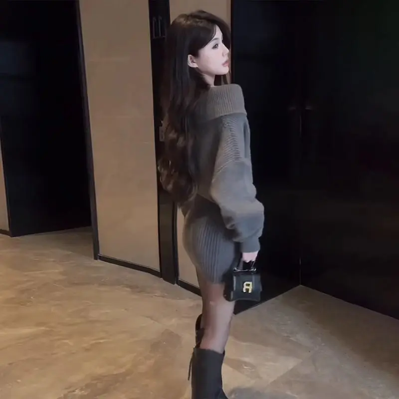 

Knee Length Pullovers Grunge Sweaters Jumpers Women Stretch Lap Boxy Business Ladies Street Knitshirts Flounce Warm Bows Crew OL