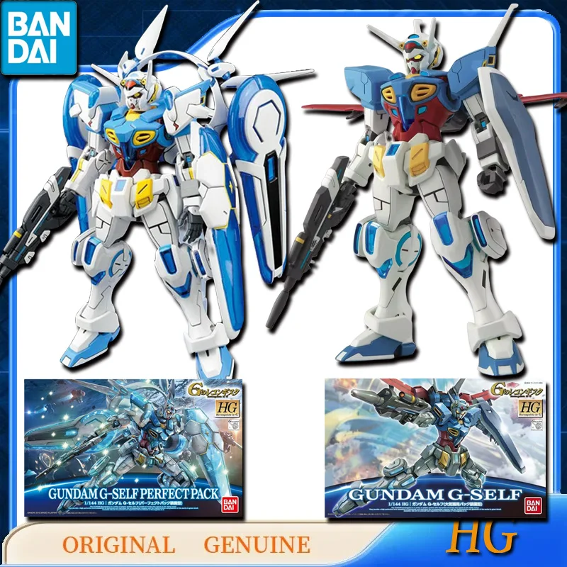 Bandai original genuíno hg 1/144 gundam G-SELF pacote perfeito anime figuras de ação brinquedos para crianças presente montagem modelo ornamentos