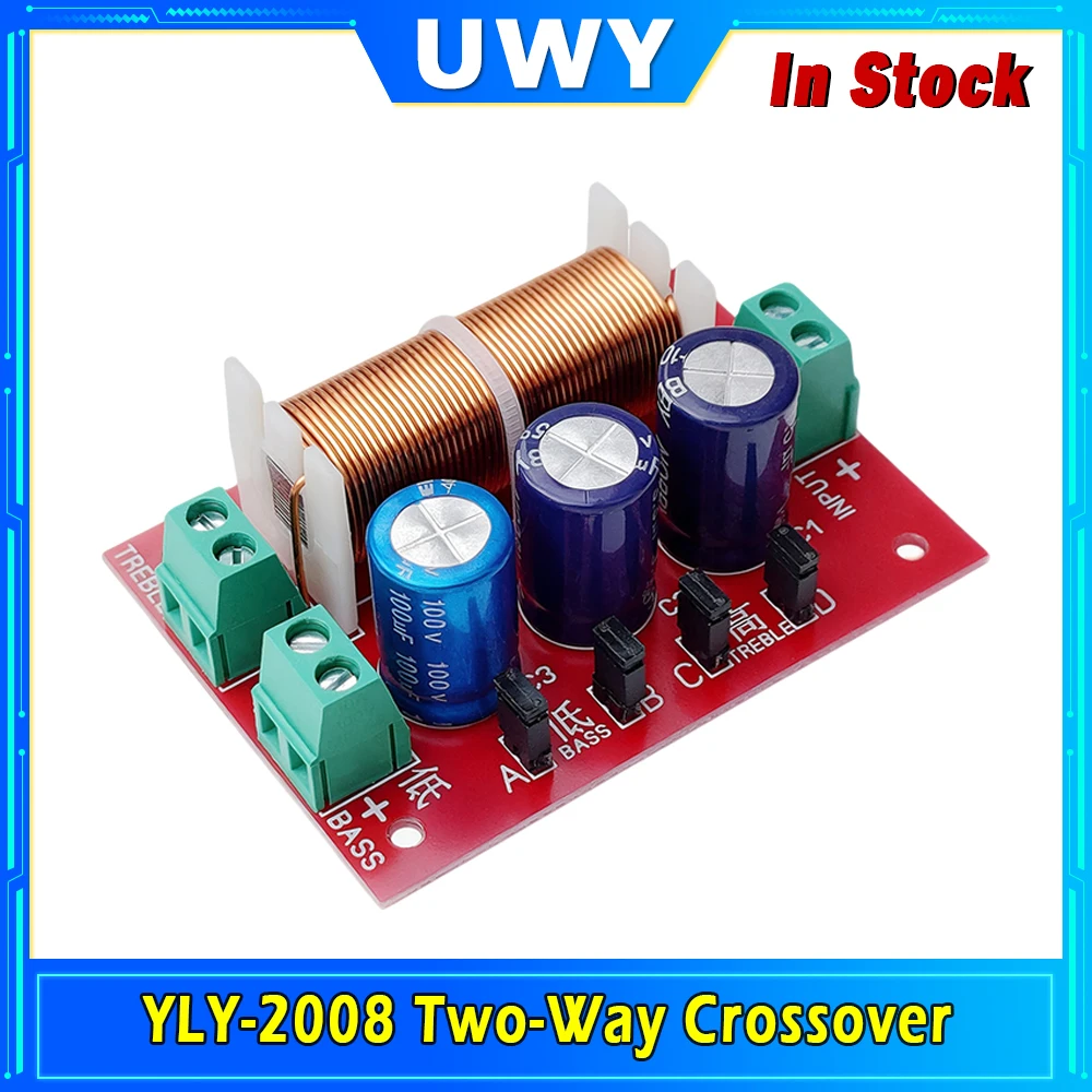 YLY-2088 YLY-2388 2-Way Speaker Crossover Board Adjustable Treble Bass Frequency Divider 400W Audio Crossover Filter