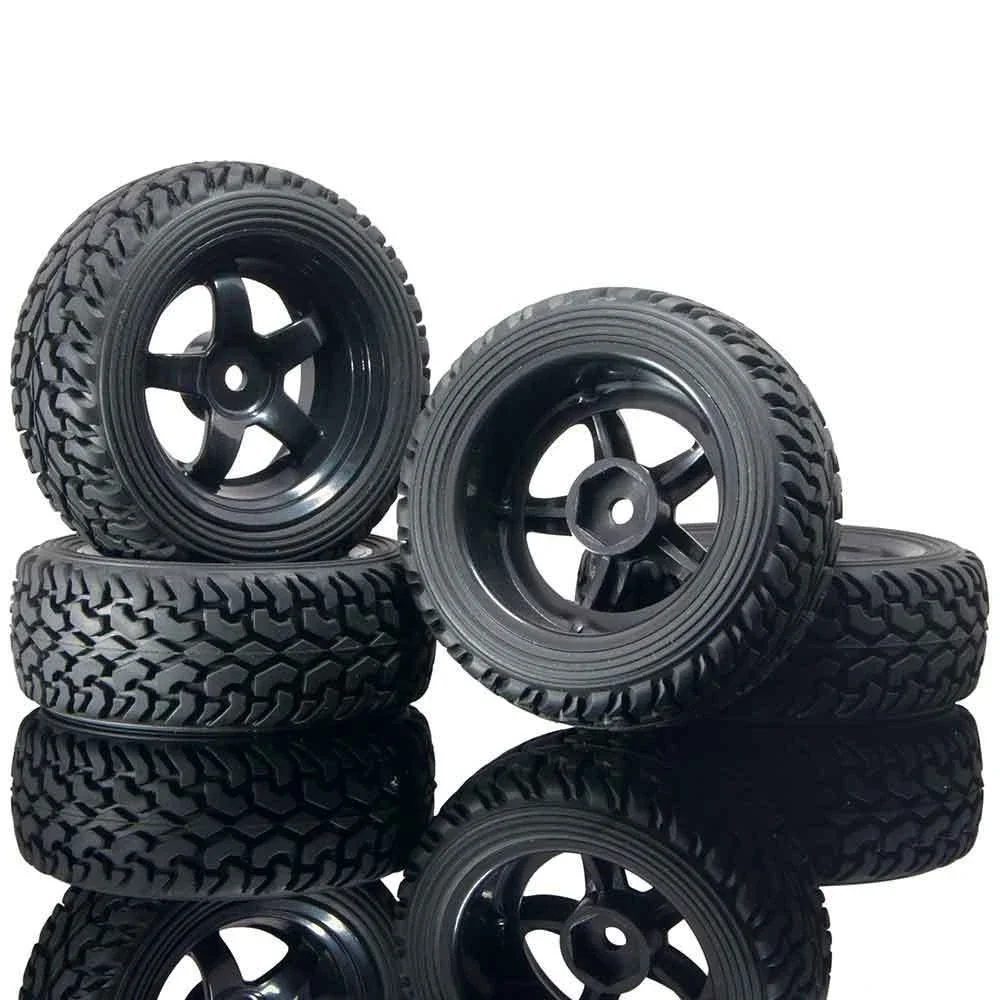 RC 6030B-8019 Rally Tires & Wheel Rims 4P For HSP 1:16 On-Road Rally Car