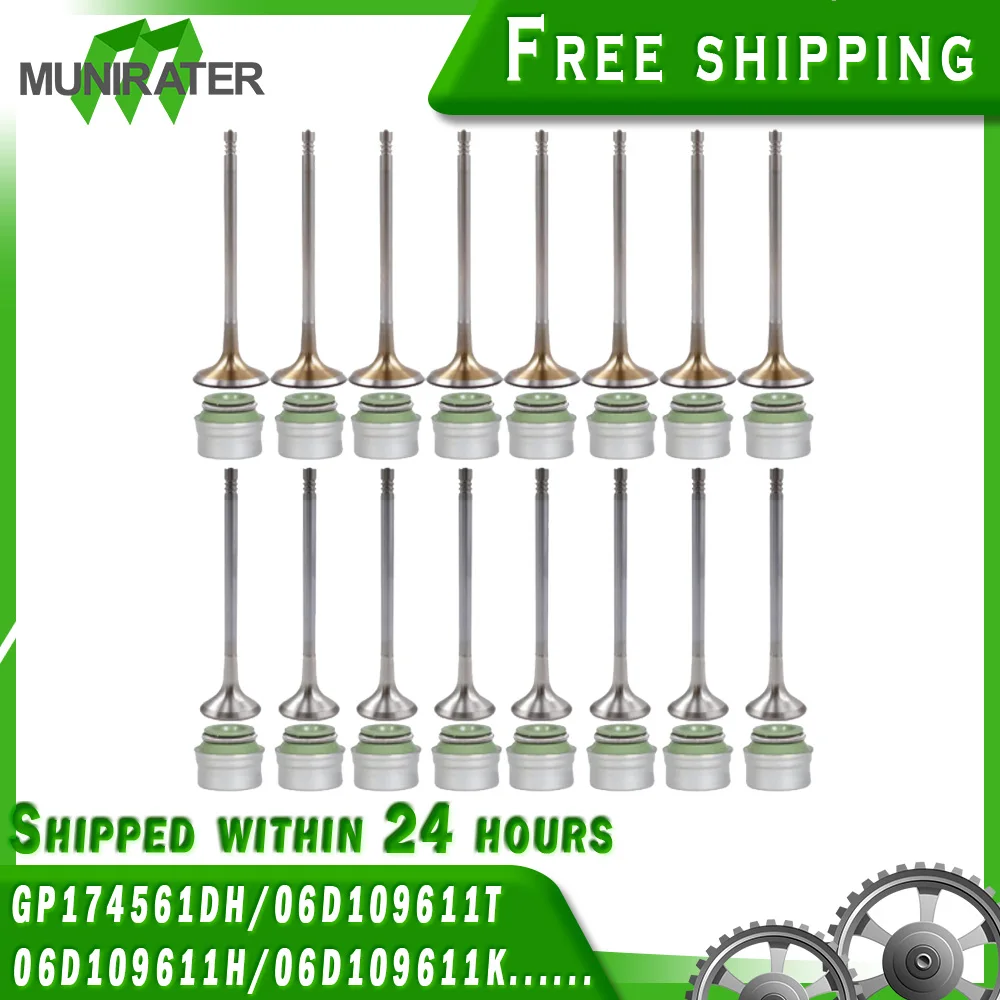 

Intake and Exhaust Valves For 2006 2007-14 Audi A4 A5 A6 TT Quattro 2.0L 16pcs