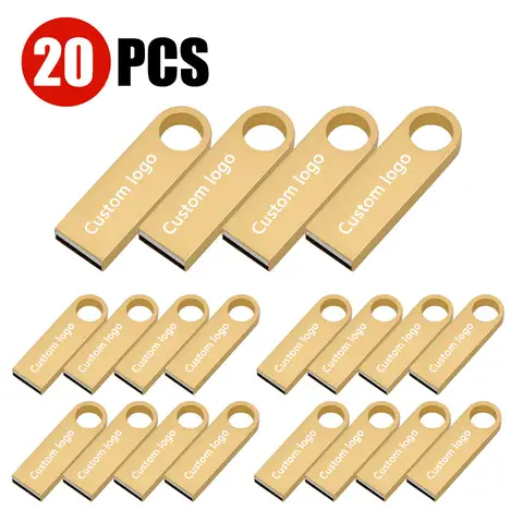 20 pièces clé USB 4GB clé créative USB 2.0 clé USB clé USB 8GB 16GB 32G 64GB clé mémoire cadeaux Logo personnalisé U disque