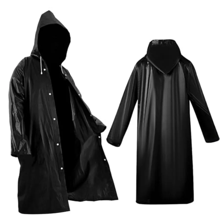 

Roctee 2 Pack Portable Rain Ponchos for Adults Reusable, Raincoats for Women Men with Hood