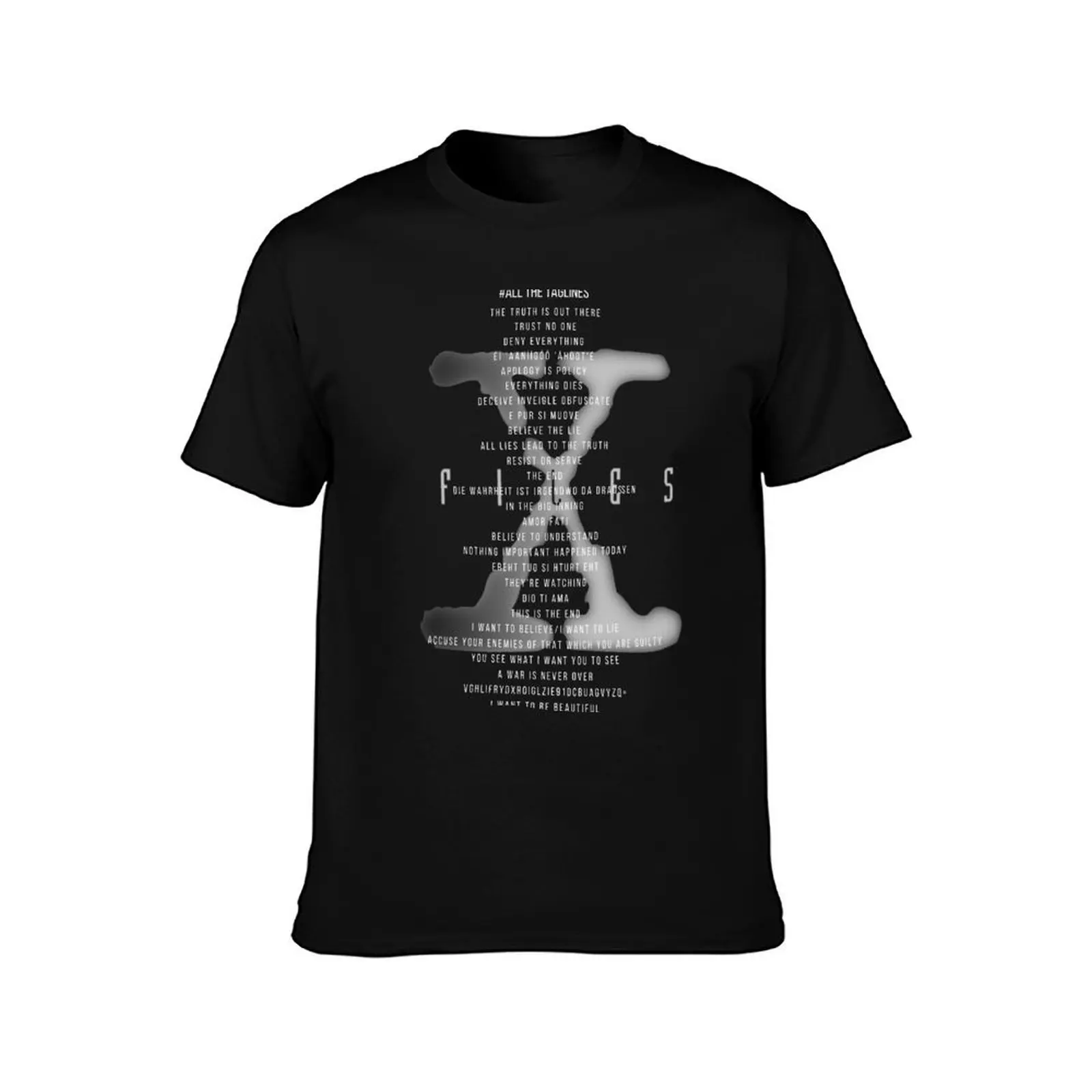 X Files - #All The Taglines T-Shirt Big and Tall Basic Tee Shirt