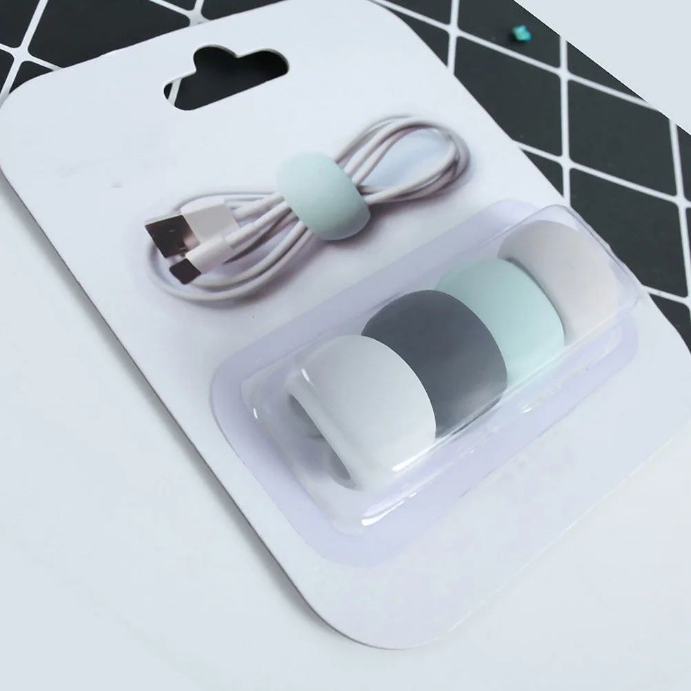 

4Pcs Magnetic Silicone Earphone Cord Holder Cable Organizer USB Data Wire Holder for Desktop Use Earphone Cord Organizer