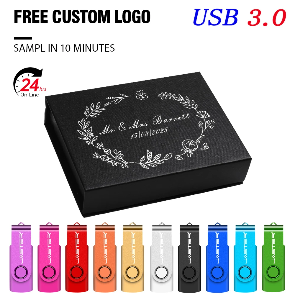 USB3.0 Black Box USB 3.0 Flash Drive Personalized Customization Memory Stick Free Custom Logo Pen Drive Pendrive 64GB 32GB 16GB