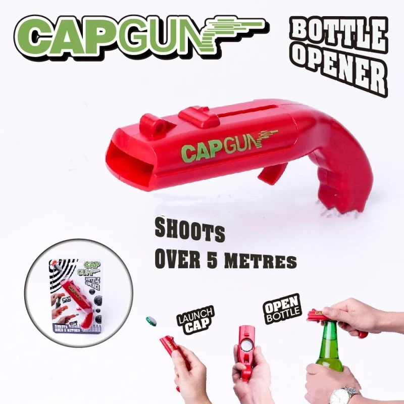 

Cap Gun Beer Bottle Opener Portable Beverage Drinking Opening Gun Cap Launcher Kitchen Party Supply Bar Tool Kitchen Accessories