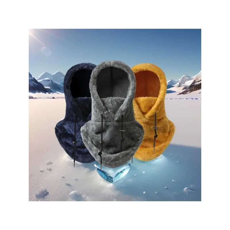 Thermo-Sherpa-Fleece-Kapuze, Skimaske, Winter-Sturmhaube, Ausverkauf bei kaltem Wetter, verstellbarer, winddichter Gesichtsschutz aus Arctic-Fleece