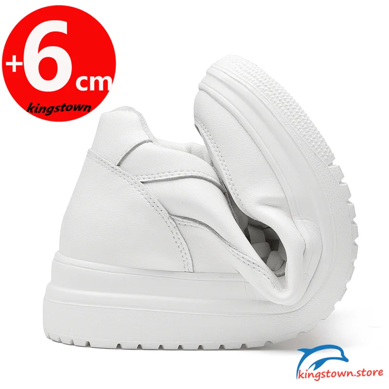 Lift Sneakers Man Elevator Shoes Height Increase Insole 6cm White Black Taller Men Leisure Fashion Plus Size 36-44