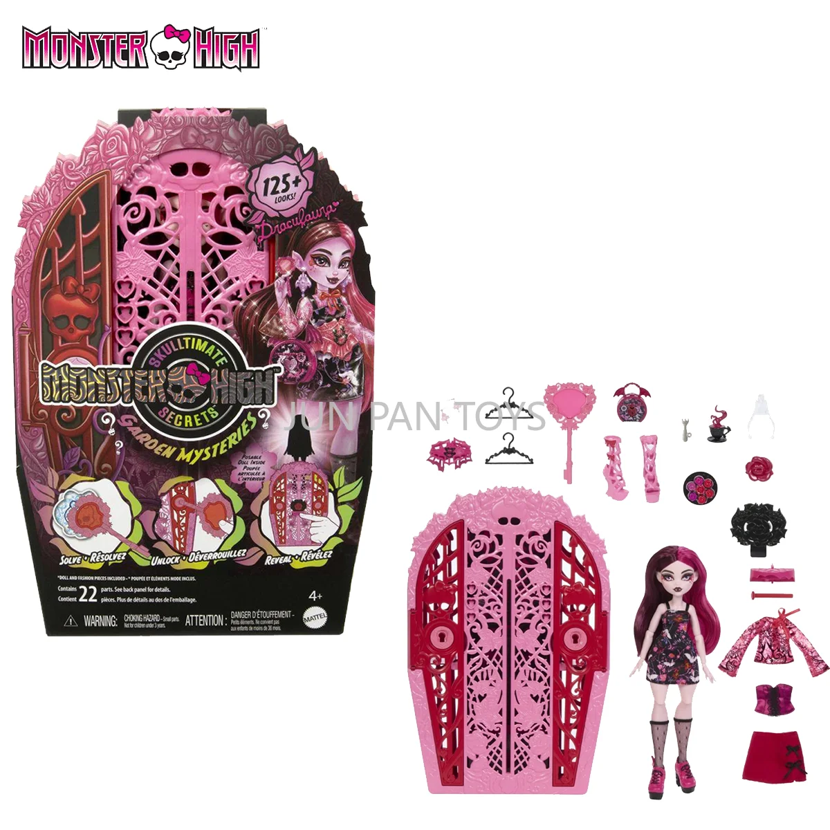 Figura de Acción Original de Mattel Monster High Skulltimate Secrets Garden Mysteries Draculaura, Set Sorpresa, Regalo Mágico