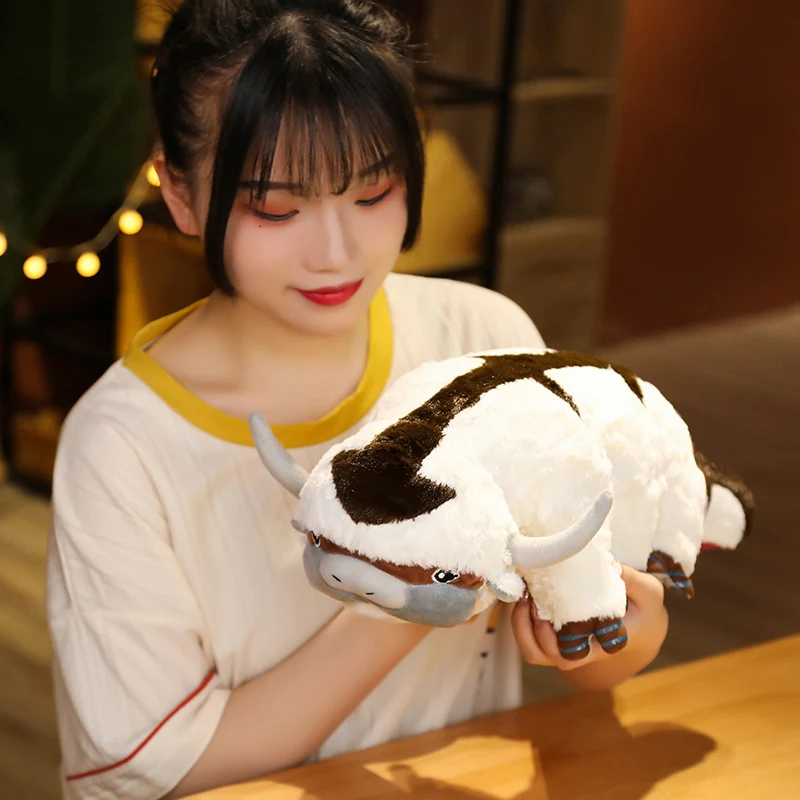 Jouet en peluche Anime pour enfants, Vache Appa, Bétail moelleux, Animal en peluche, Avatar, Le dernier maître de l'air, Cadeau d'anniversaire pour garçon