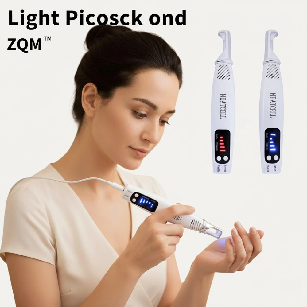 Tragbarer Pikosekundenstift mit rotem und blauem Licht zur Entfernung schwarzer Tätowierungen, Aknenarben, Muttermale, Sommersprossen, dunkle Flecken und Melaninentfernung