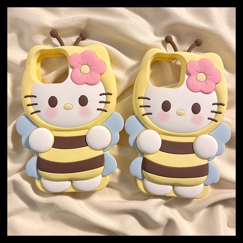 3d Cartoon Bee Kt Suitable For Apple Series Phone Cases New Creative And Cute Female Models Best Friend Silicone Anti Drop Cover