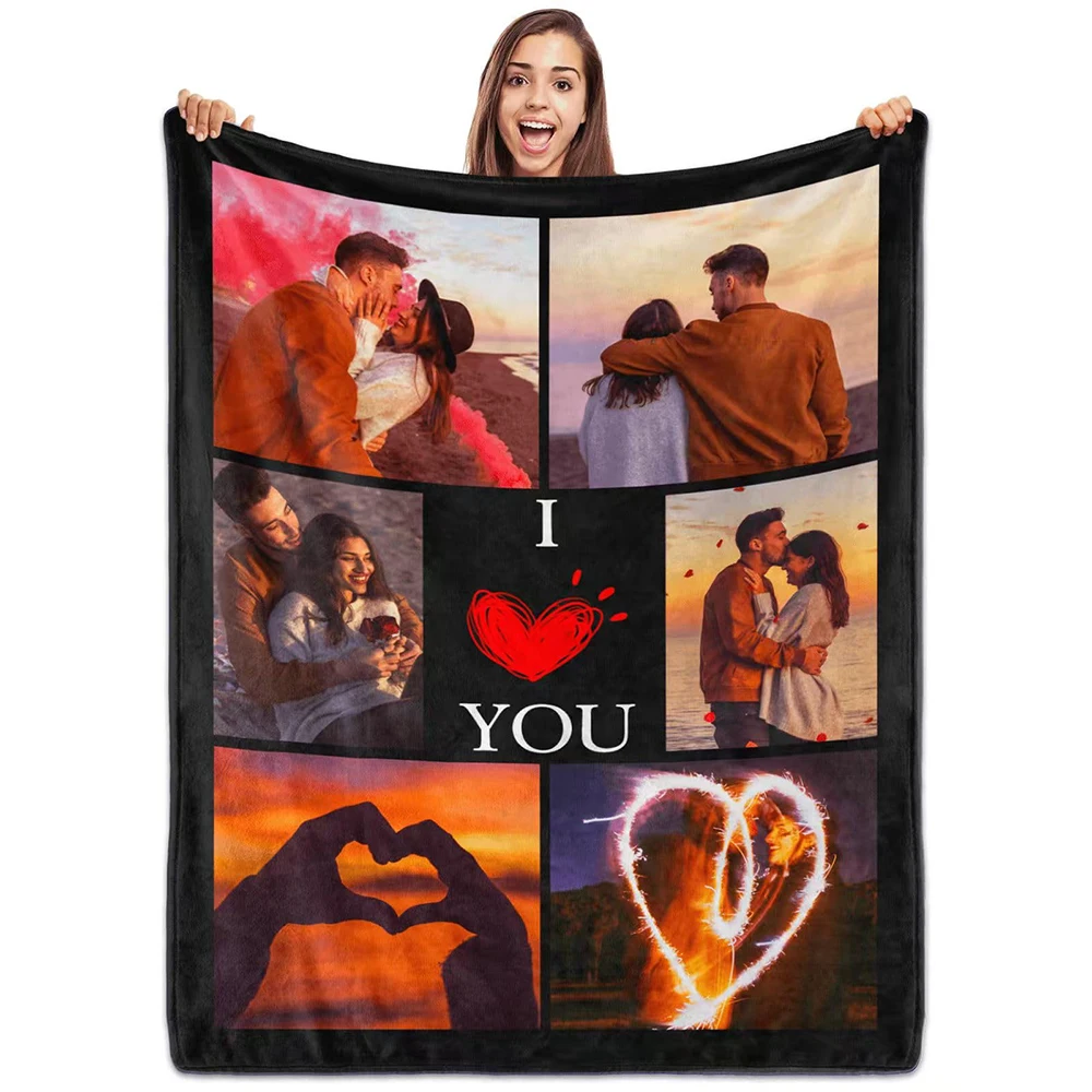 Custom Idol Anime Character Photo Blanket Personalized Throw Blanket with Picture & Text Gifts for Fans Birthday Cosplay Events