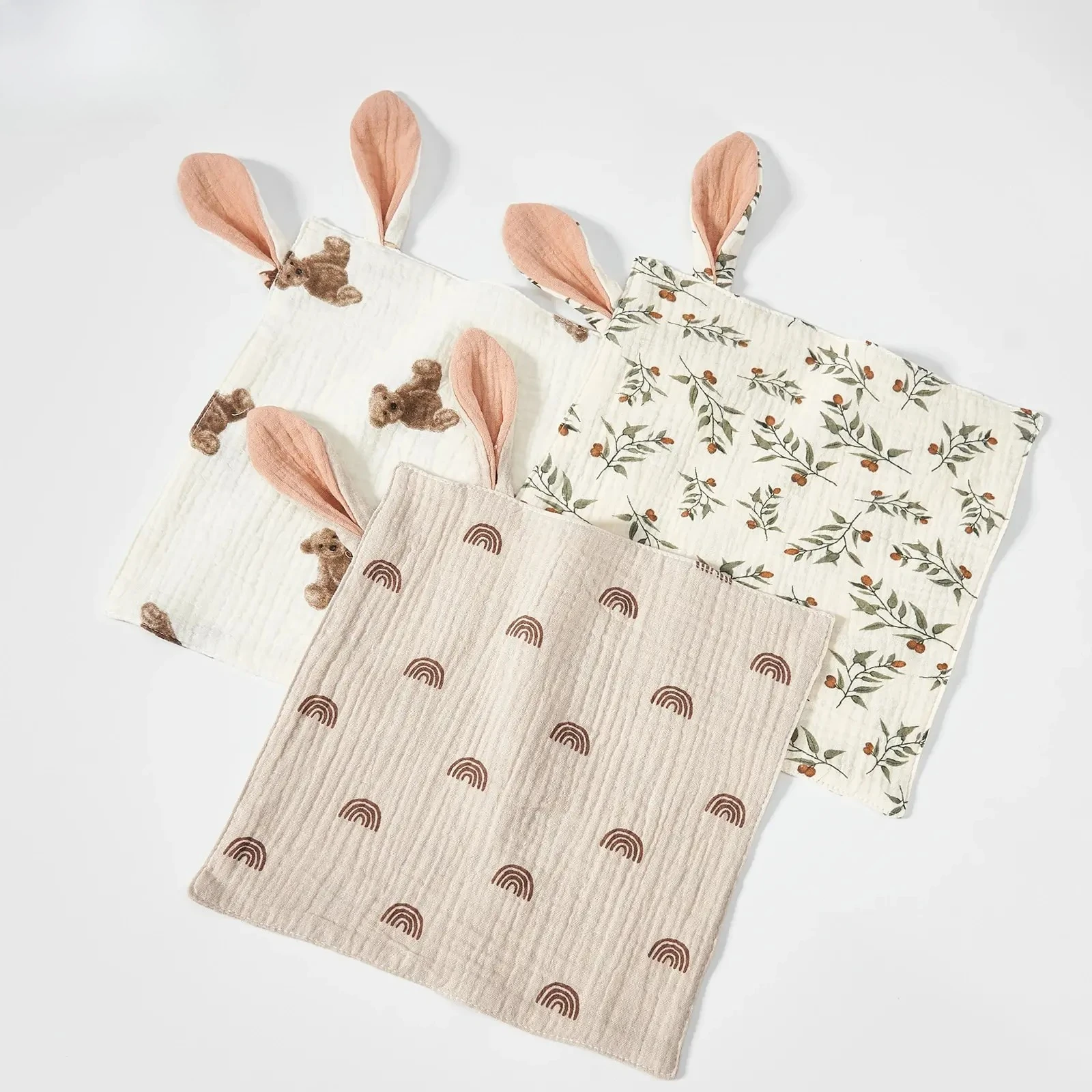 

Baby Saliva Towels Cartoon Print Muslin Hand Face Wipes Newborn Bib Kids Handkerchief Toddler Soft Washcloth Burp Cloth