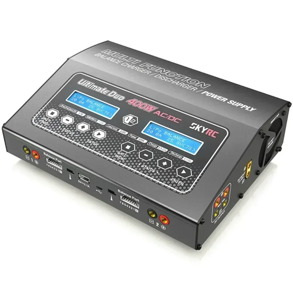 SKYRC D400 Balance Charger SK-100123 Ultimate Duo 400W AC DC Support 1-7S Lithium Batteries Dual Channel