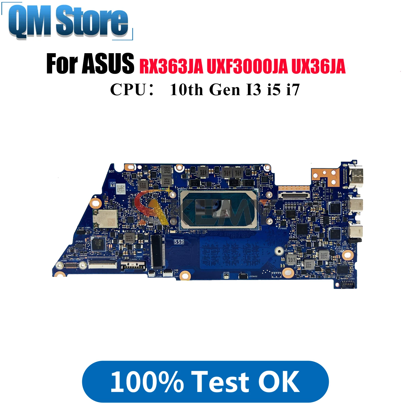 

UX363JA Laptop Motherboard For ASUS ZenBook UX36JA UXF3000JA BX363JA UX363 RX363JA Mainboard With 10th Gen I3 i5 i7 tests OK stk