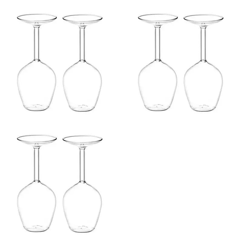 AFOURT-14 Fl Oz Upside-Down Cocktailglas Upside-Down Martini-Glas Weinglas Einzigartiges Spaßiges Upside-Down Weinglas Invertiert 6 Stück – Detail 1