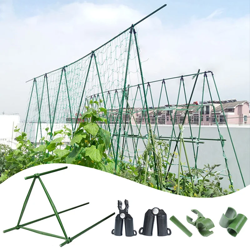 Plant Support Stakes Buckle Vine Climbing Rack Connecting Pipe Greenhouse Bracket Connector Vegetable Growing Garden Accessories