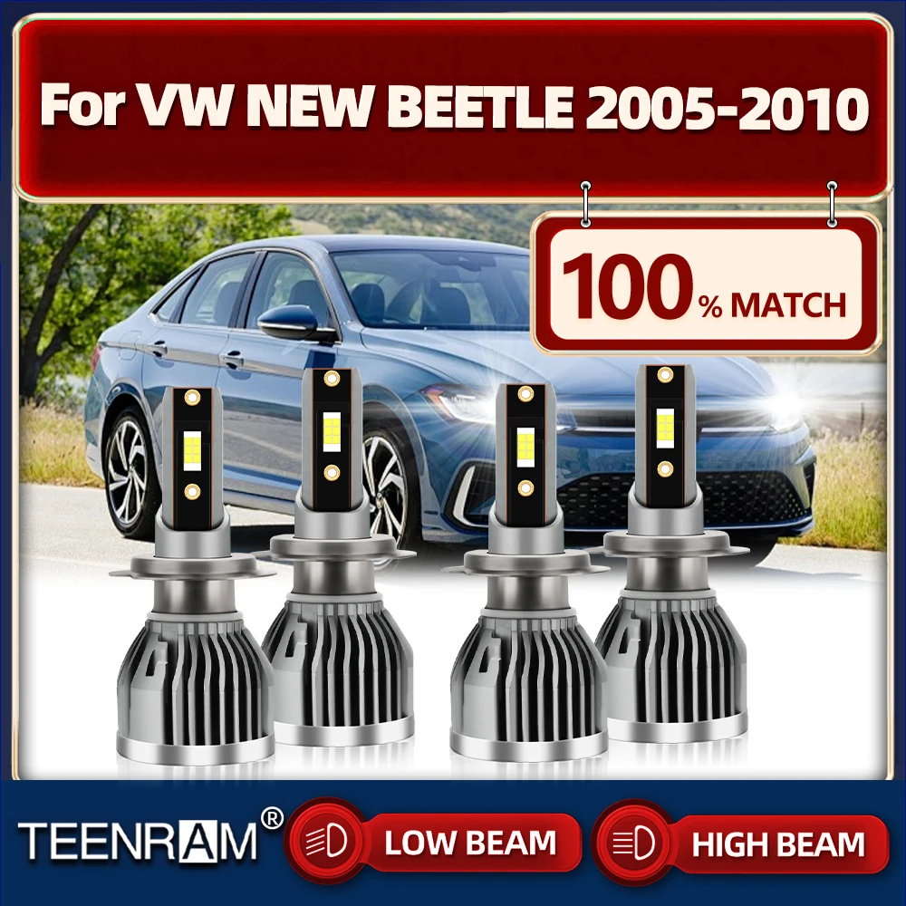 

LED Car Headlight Bulb 240W 40000LM High Low Beam Auto Headlamp 6000K White For VW NEW BEETLE 2005 2006 2007 2008 2009 2010