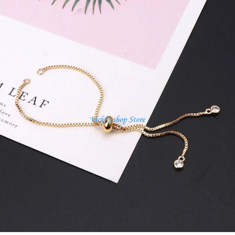 DIY أحجار الراين سحب سوار سلسلة موسع الشريحة مع الكرة ينتهي Jewe بسيط #5