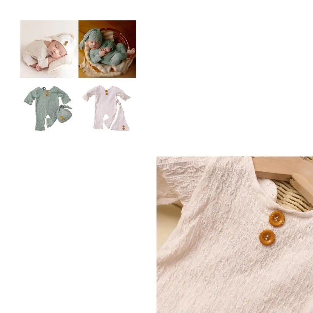

Newborn Photo Essential Comfortable Cotton Like Hat And Elastic Leggings