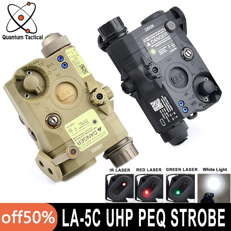 

Tactical LA-5C UHP PEQ-15 IR Sight Red Green Blue Laser White LED Flashlight Strobe Hunting Weapon Light PEQ Airsoft 20mm Rail