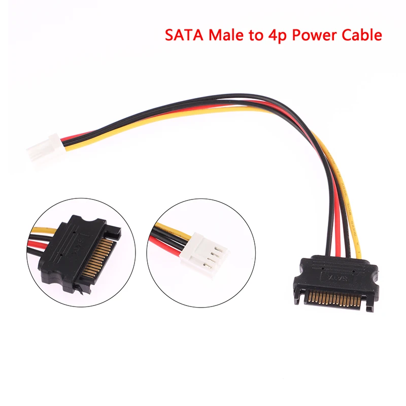 SATA Adapter PC Computer Molex IDE 4 Pin Male to SATA Male Adapter Power Cable Cord 20cm