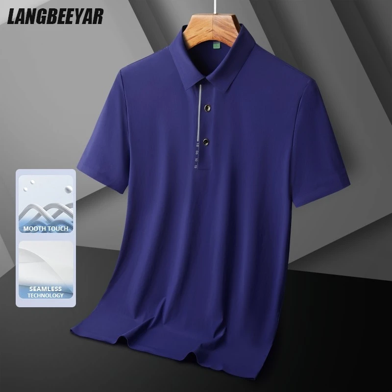 

High End Anti-wrinkle Seamless New Summer Designer Mens Polo Shirt Brands Short Sleeve Casual Tops Fashions Mens Clothing 2025