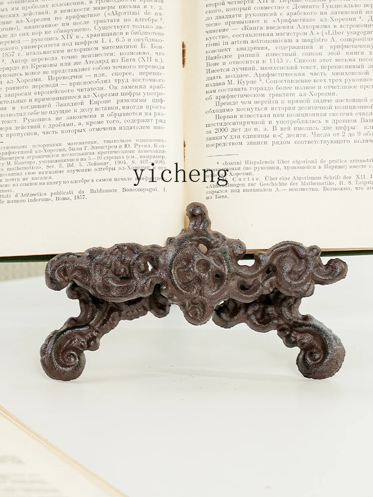 W26- European creative cast iron easel disc display stand newspaper magazine shelf home decoration ornament