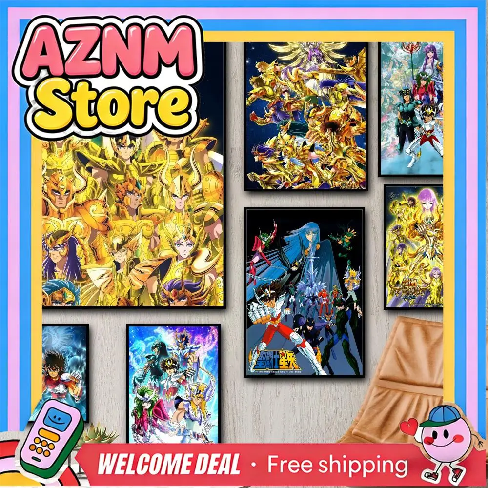 Saint Seiya Whitepaper Painting Calligraphy Canvas Poster: Crease Free Waterproof Durable All Space Wall Decor