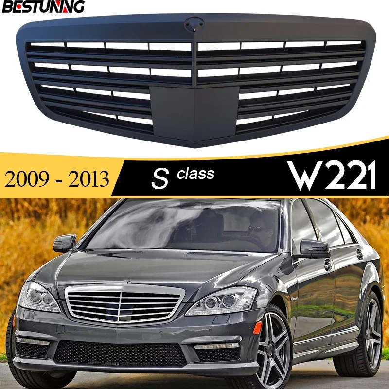 S63 Style Front Radiator Grill for Mercedes S Class 2009 - 2013 Post-facelifted W221 S280 S300L S320 S400 S420 S450 S600 S600