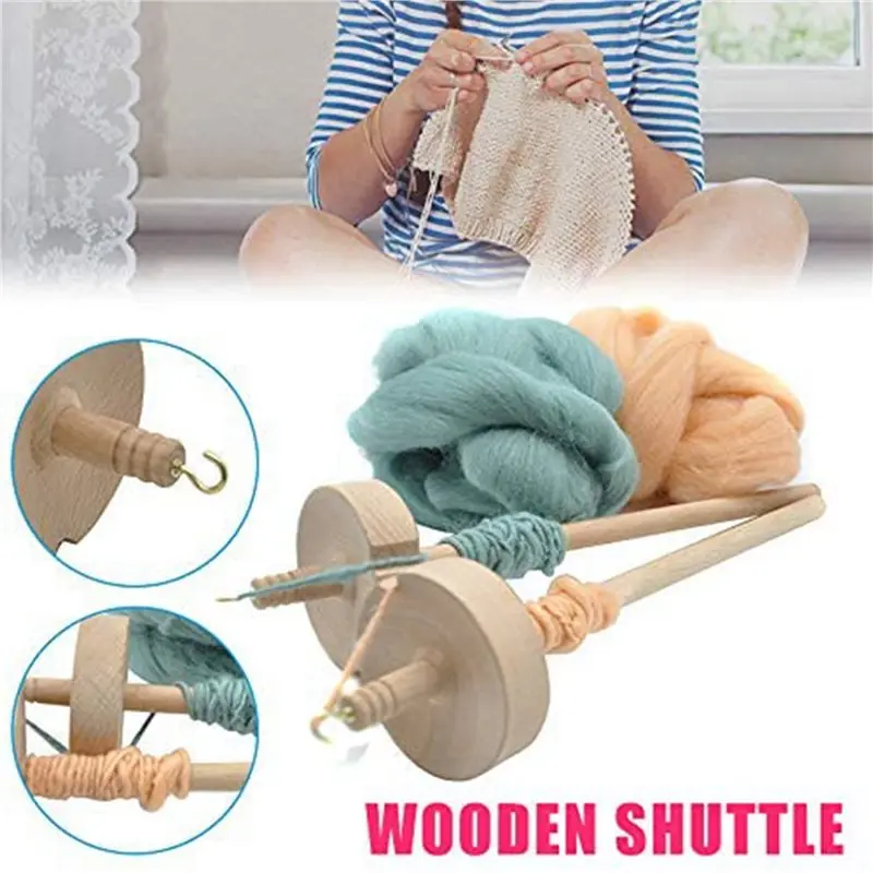 ABGE-8Pcs Drop Spindle For Spinning Wool Yarn Spin Top Whorl Drop Spindle Hand Carved Wooden Tool For Beginners view 3
