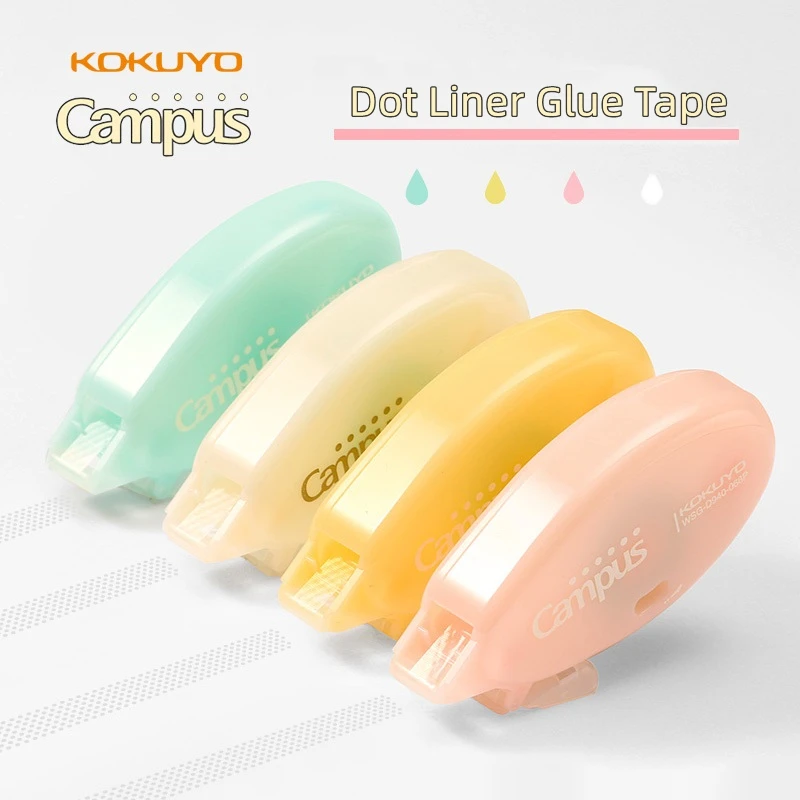 KOKUYO Campus Dot Liner Glue Tape 6mm*8m Portable Color Drop Double Sided Adhesive Contact for Paper Photo Home DIY School F7159