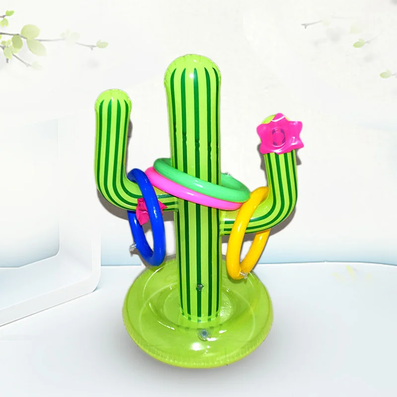 Outdoor Swimming Pool accessories Inflatable Cactus Ring Toss Game Set Floating Pool Toys Beach Party Supplies Party Bar Travel