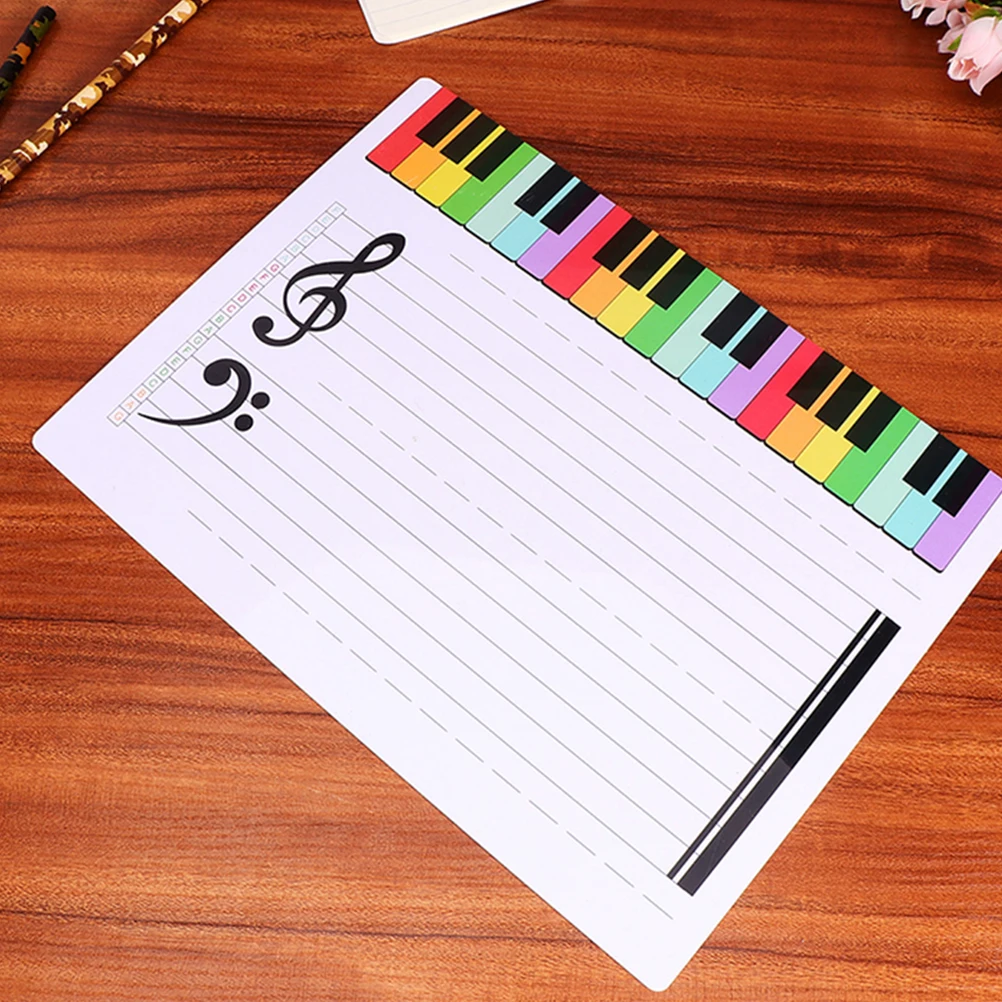 3pcs Music Staff Whiteboard Reusable Erasable Plastic Tool Lightweight Note Writing Music Teaching Boards Erasable Note