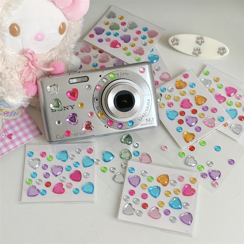 

10 шт. мини-акриловые стразы в форме сердца, наклейки «сделай сам», сверкающие украшения для телефона камеры, наклейка для мобильного телефона, iPad, планшета