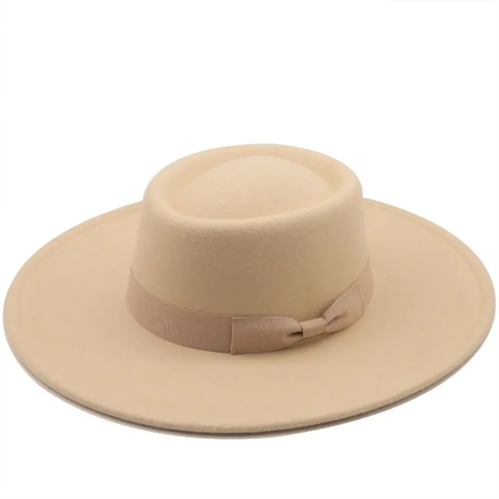 Neuer Retro-Fedora-Hut mit Schleife und breiter Krempe für Damen, Derby-Hut, Bowler-Hut für Frauen